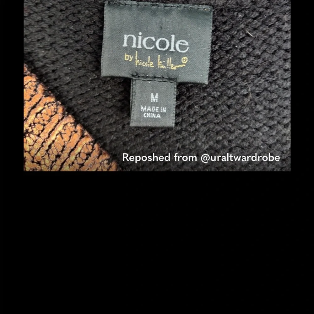 Nicole Miller Copper Metallic Knit Top - Picture 10 of 10